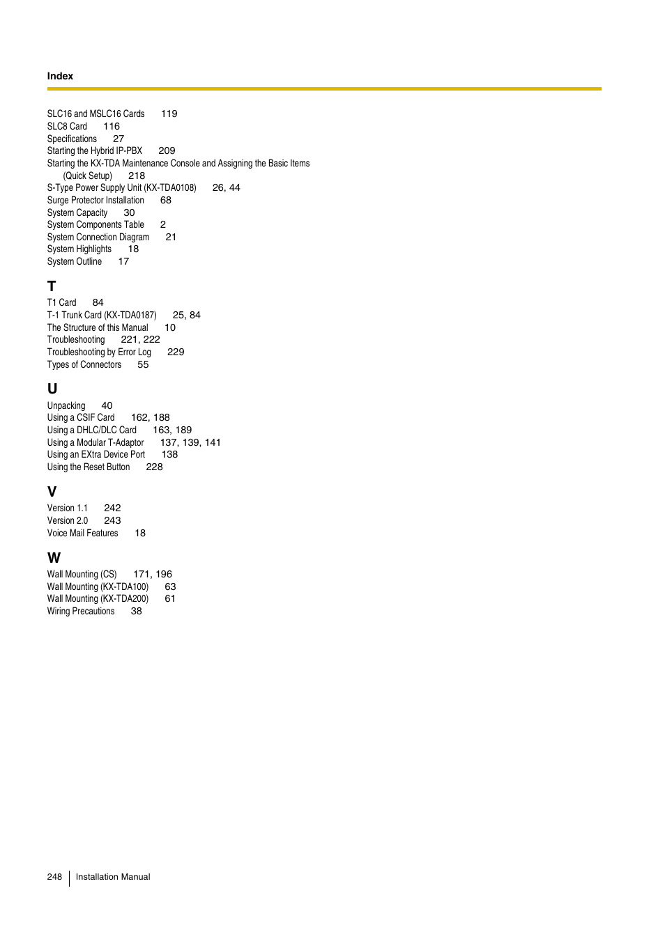 D-Link KX-TDA100 User Manual | Page 248 / 250