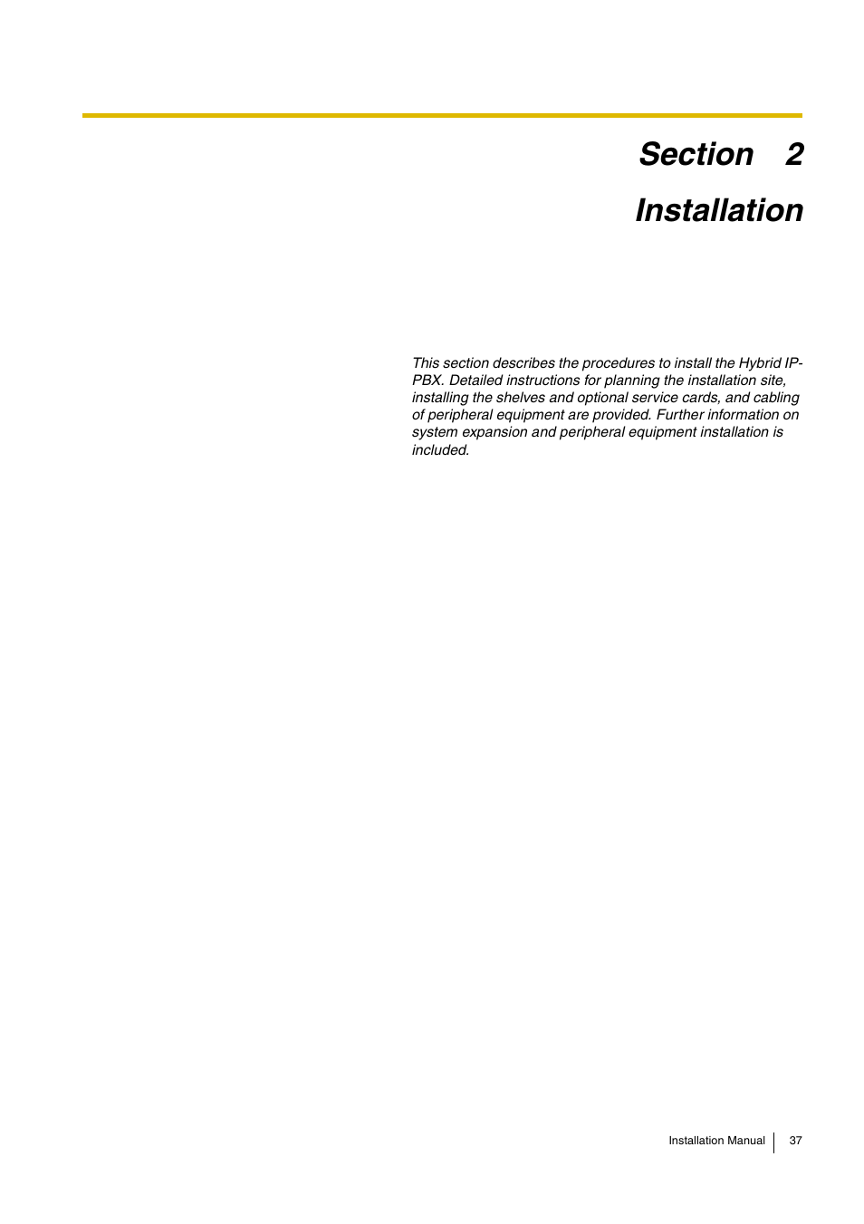 Installation | D-Link KX-TDA100 User Manual | Page 37 / 250