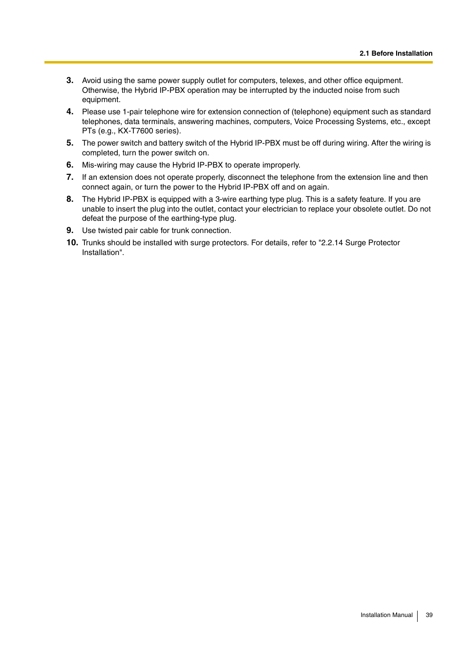 D-Link KX-TDA100 User Manual | Page 39 / 250