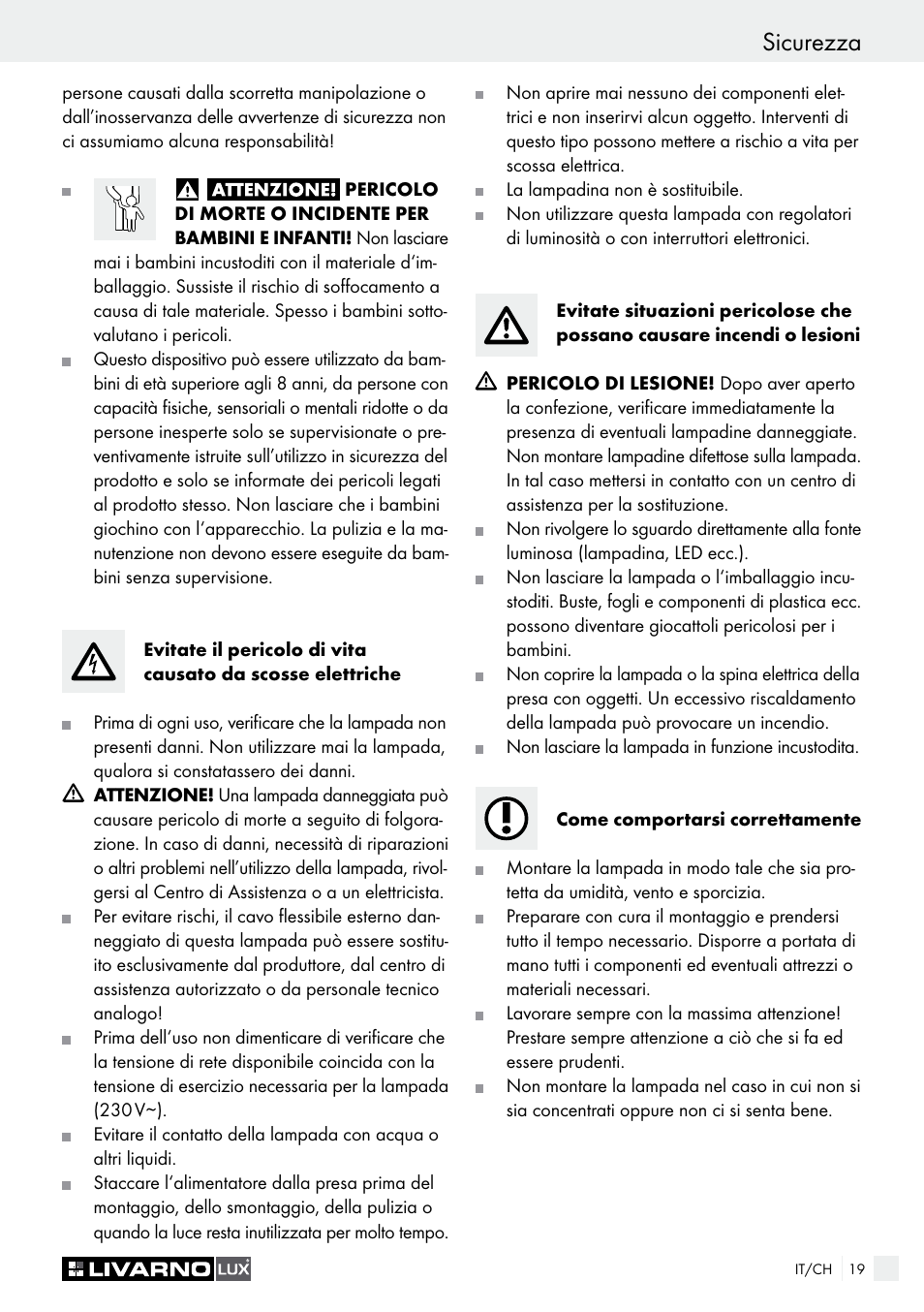Sicurezza introduzione / sicurezza | Livarno 7323-018L User Manual | Page 19 / 29