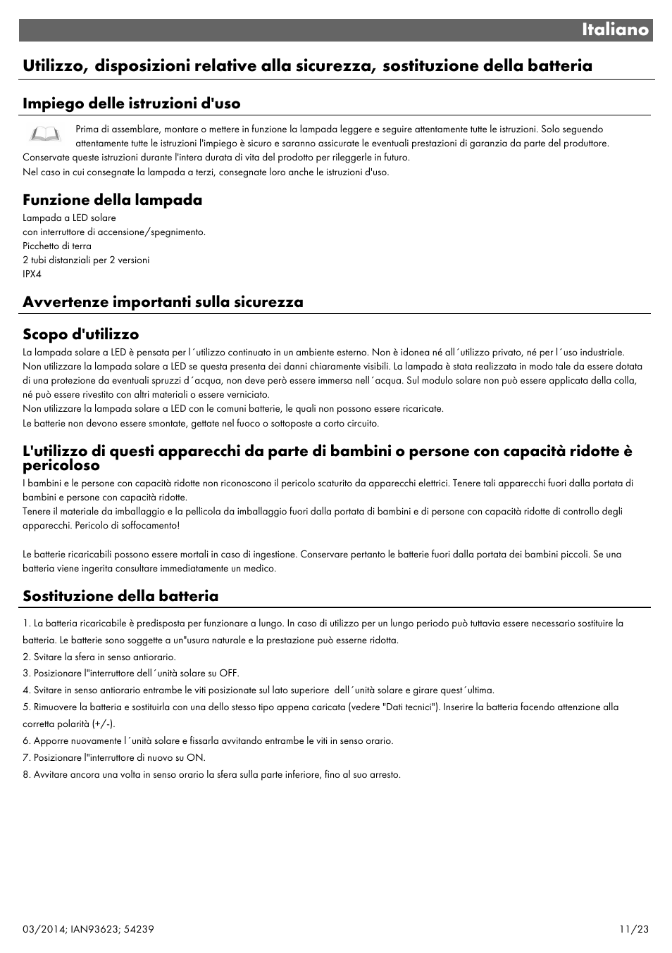 Italiano | Livarno 1-FLAMMIG 54239 User Manual | Page 13 / 27