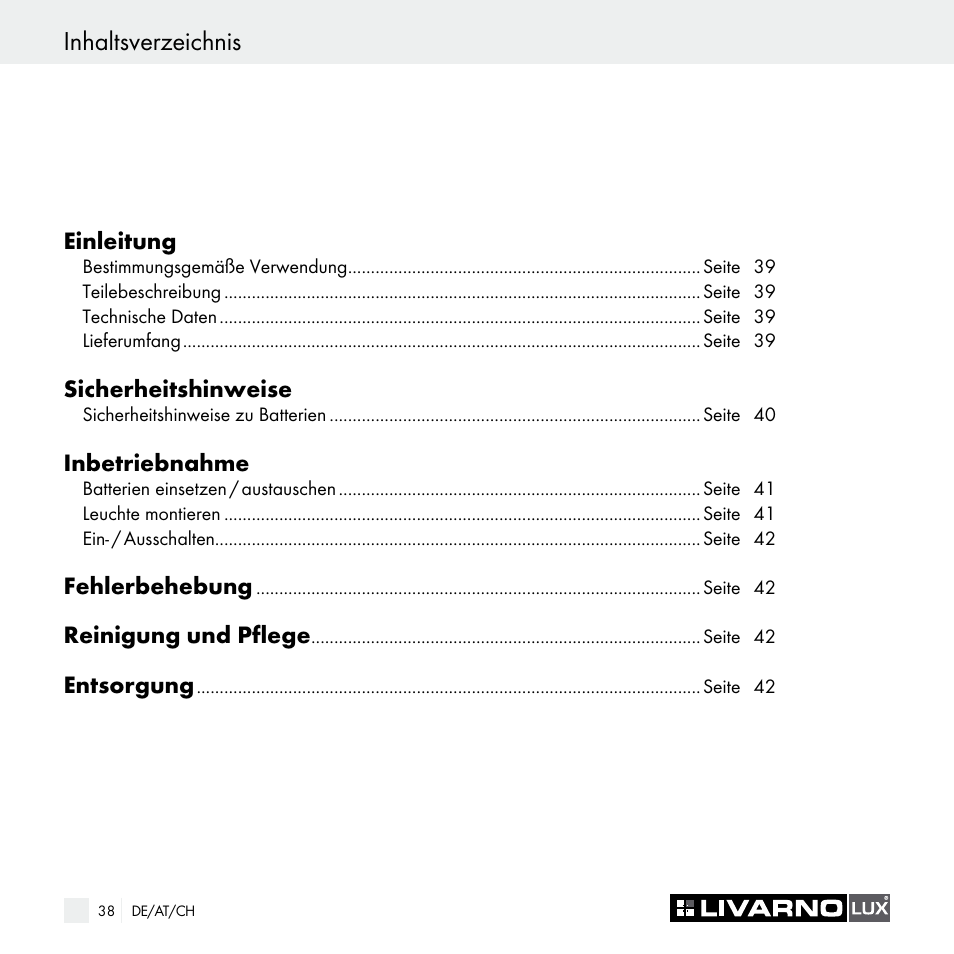Livarno Z29538A Z29538B User Manual | Page 38 / 44