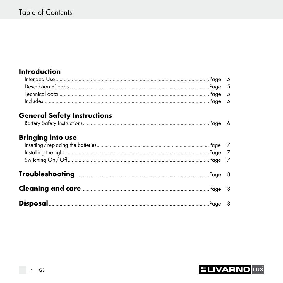 Livarno Z29538A Z29538B User Manual | Page 4 / 44