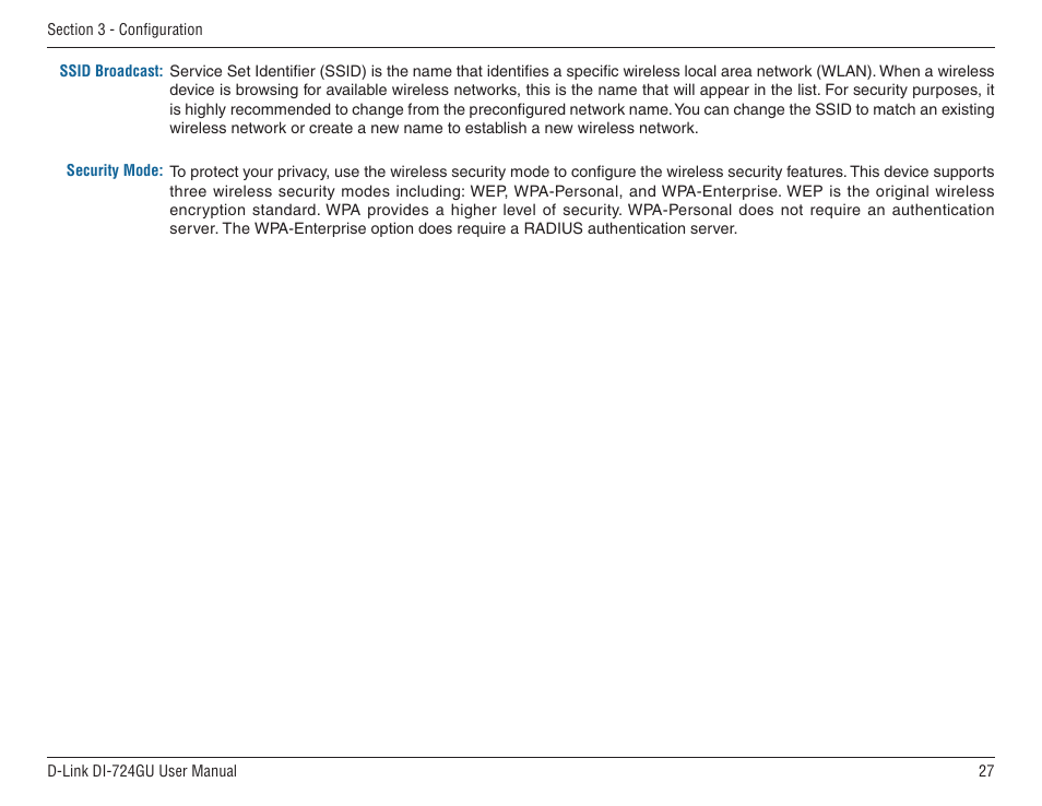 D-Link WIRELES 108 ROUTER DI-724GU User Manual | Page 27 / 89