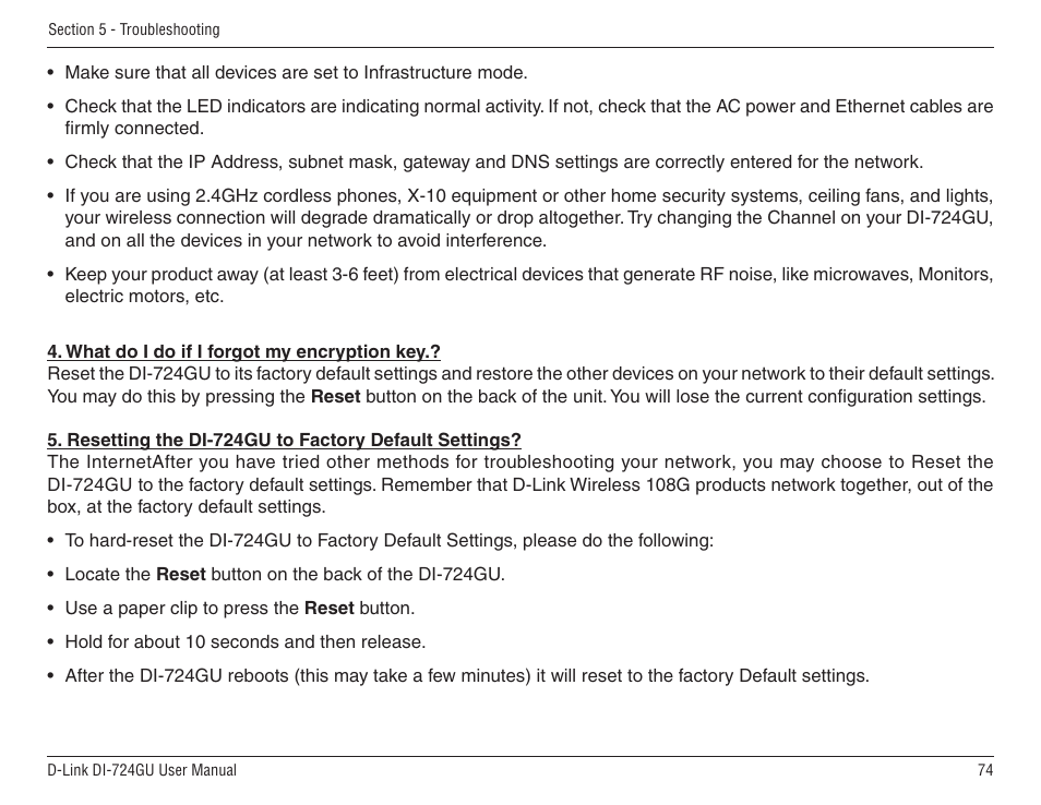 D-Link WIRELES 108 ROUTER DI-724GU User Manual | Page 74 / 89