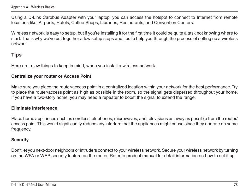 D-Link WIRELES 108 ROUTER DI-724GU User Manual | Page 78 / 89