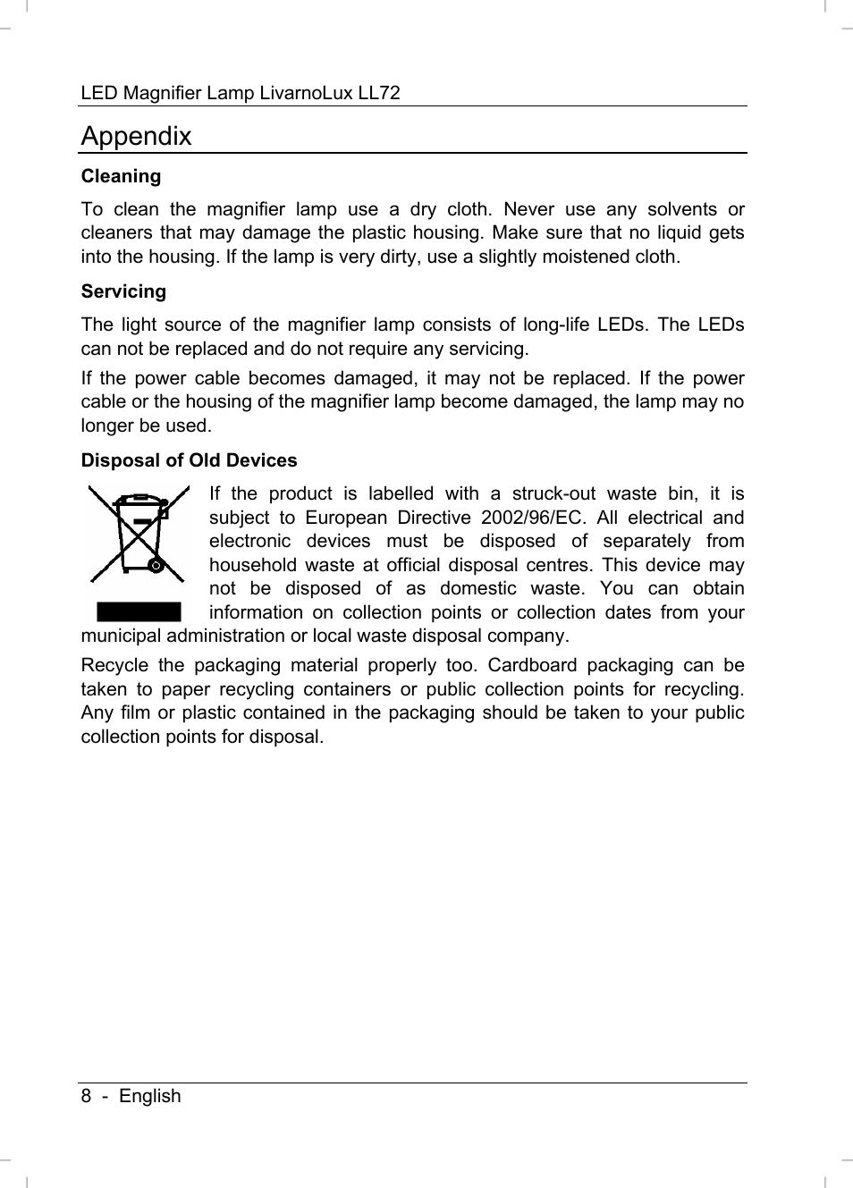 Appendix | Livarno LL72 User Manual | Page 10 / 14