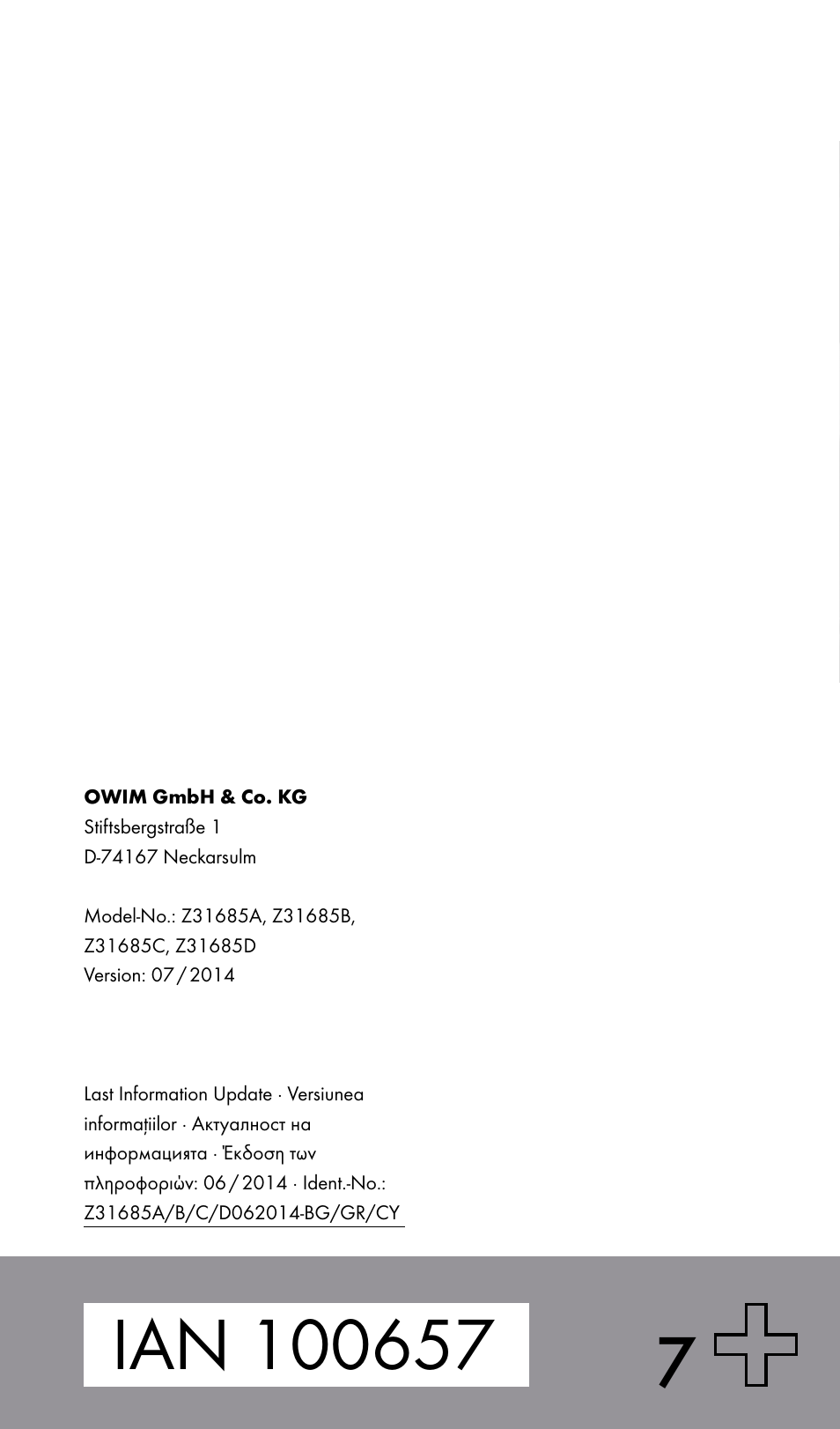 Livarno Z31685A, Z31685B, Z31685C, Z31685D User Manual | Page 37 / 37