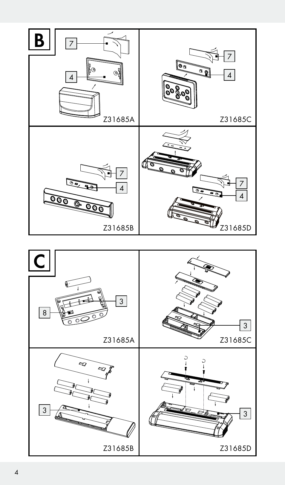 Livarno Z31685A, Z31685B, Z31685C, Z31685D User Manual | Page 4 / 37