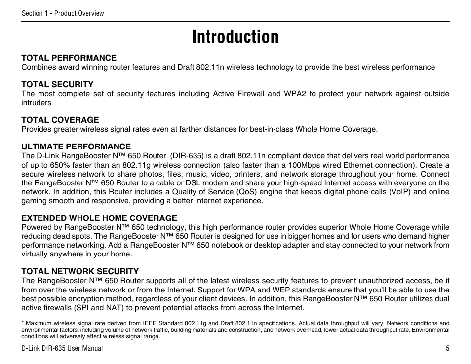 Introduction | D-Link DIR-635 User Manual | Page 5 / 86