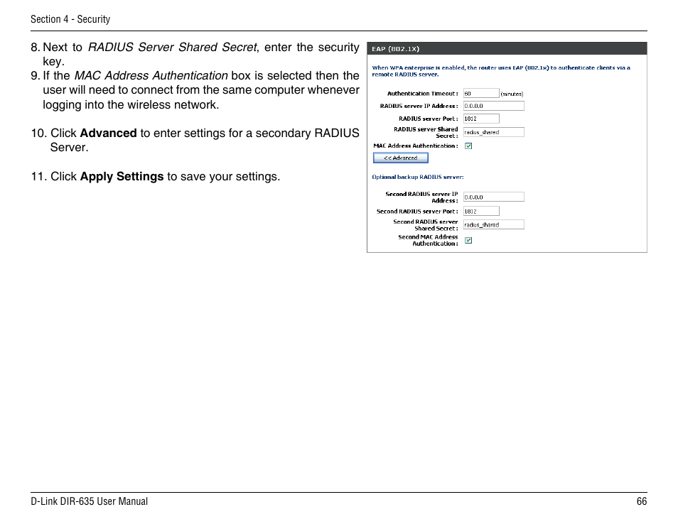 D-Link DIR-635 User Manual | Page 66 / 86