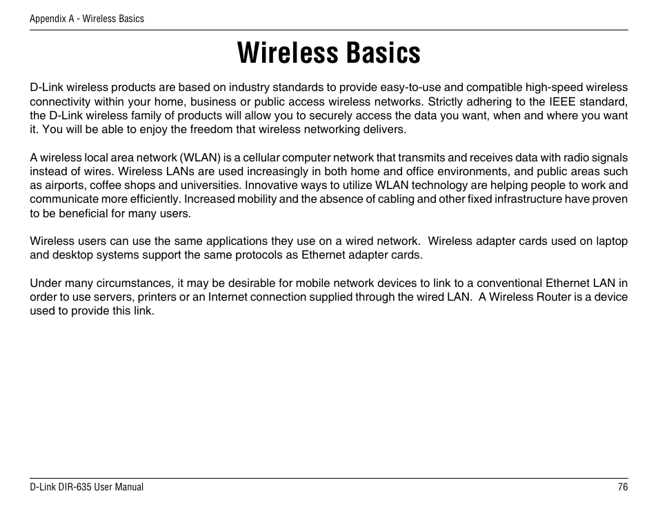 Wireless basics | D-Link DIR-635 User Manual | Page 76 / 86