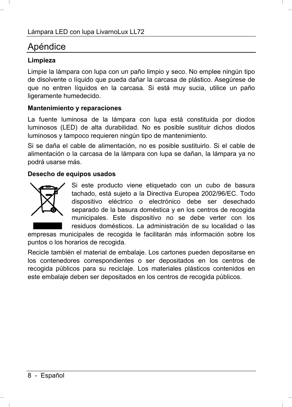 Apéndice | Livarno LL72 User Manual | Page 10 / 46
