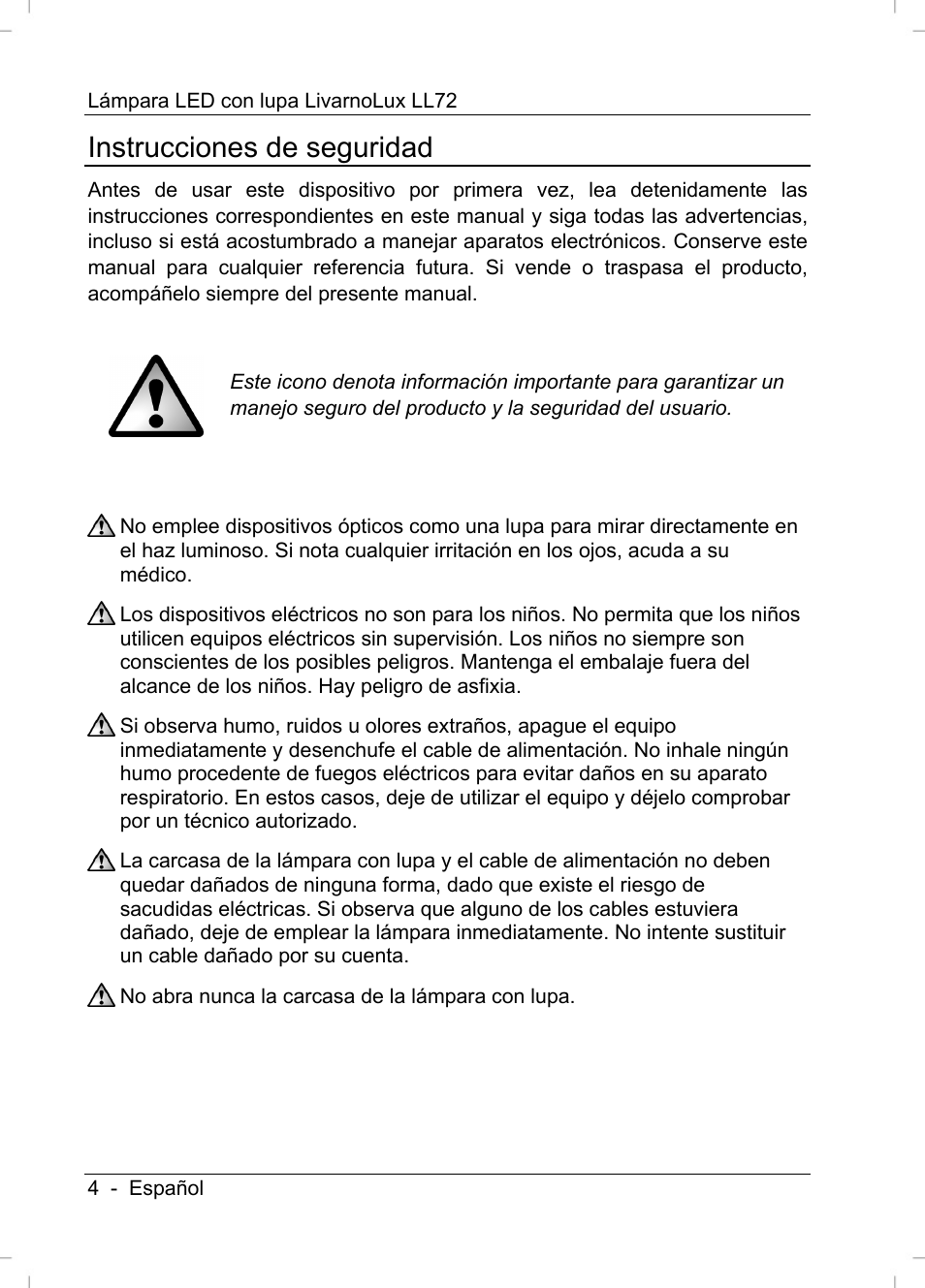 Instrucciones de seguridad | Livarno LL72 User Manual | Page 6 / 46