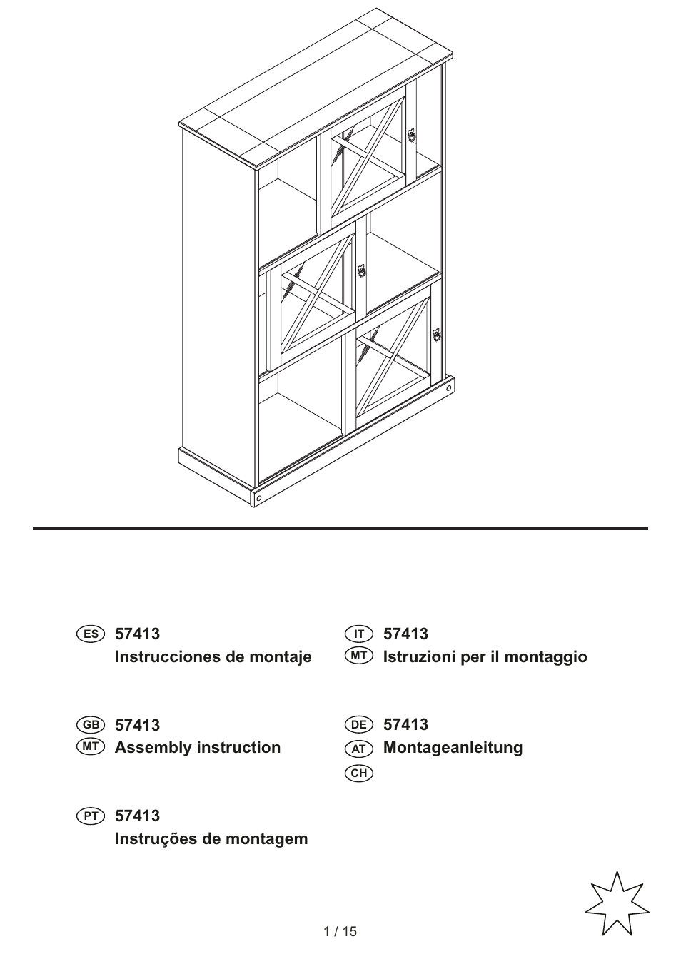 Livarno WOODEN DISPLAY CABINET User Manual | 15 pages