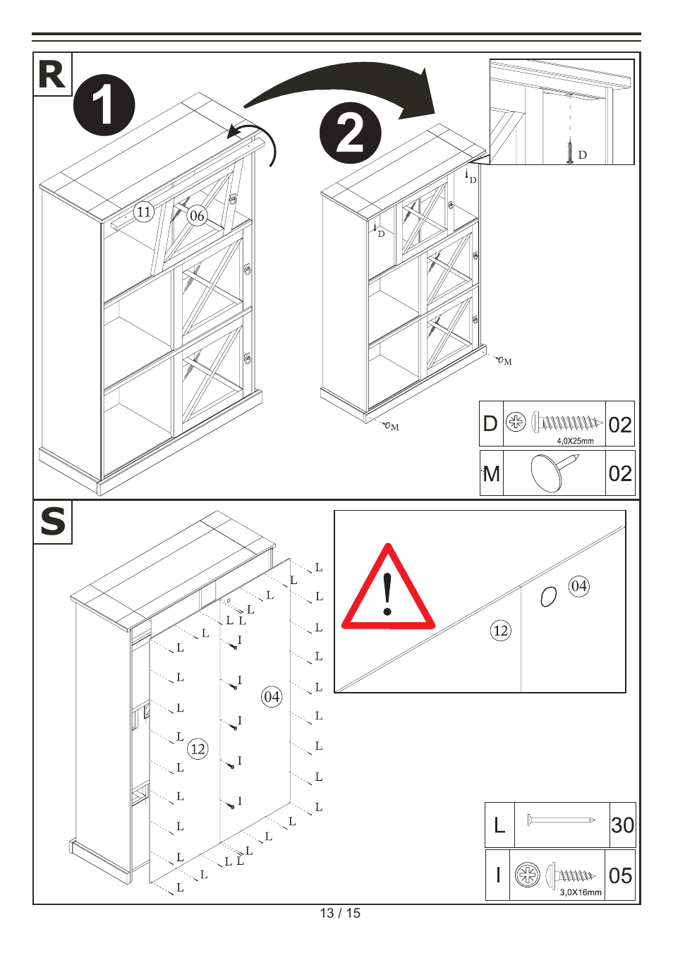 Livarno WOODEN DISPLAY CABINET User Manual | Page 13 / 15