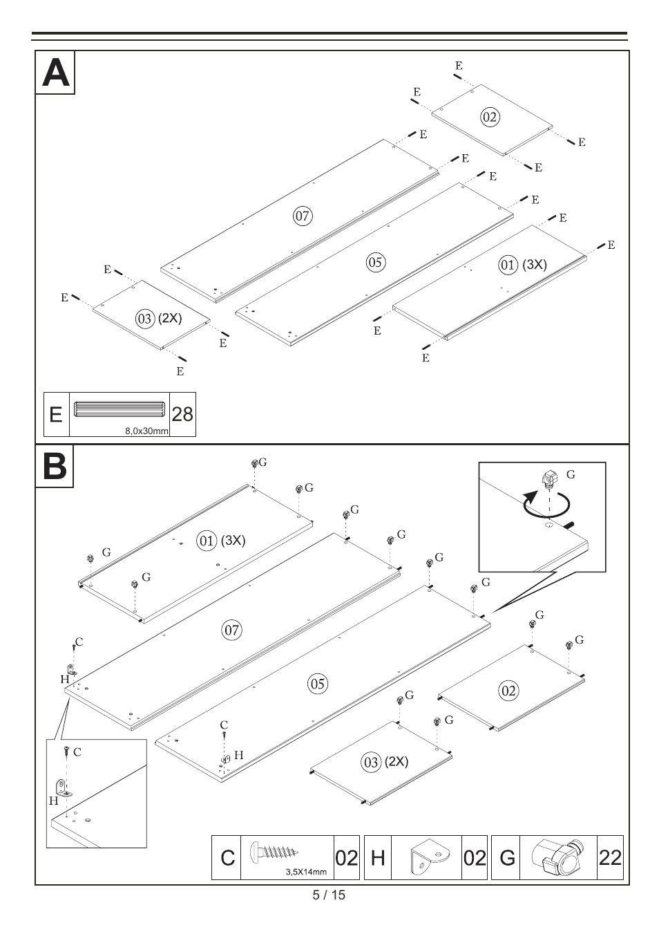 Livarno WOODEN DISPLAY CABINET User Manual | Page 5 / 15