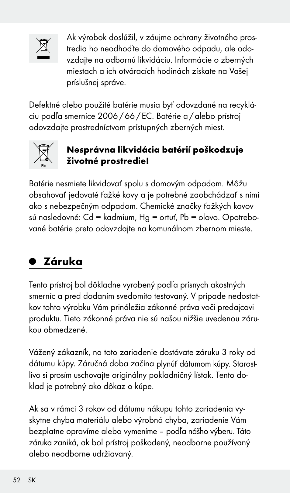 Záruka | Livarno Z31685A, Z31685B, Z31685C, Z31685D User Manual | Page 52 / 54