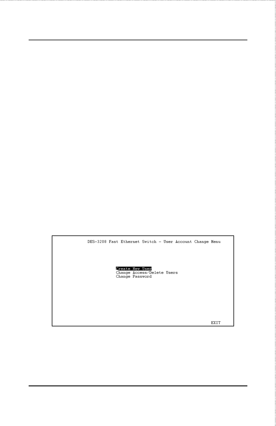 Adding and deleting users | D-Link DES-3208 User Manual | Page 54 / 92