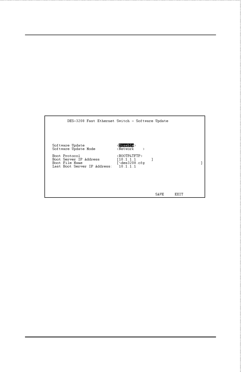 System configuration menu | D-Link DES-3208 User Manual | Page 60 / 92