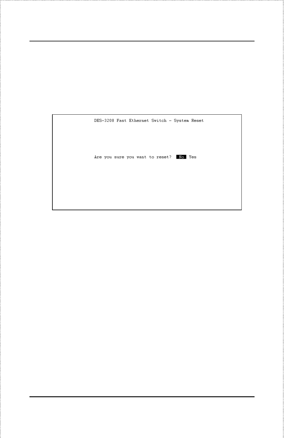 System reset, Factory reset | D-Link DES-3208 User Manual | Page 75 / 92