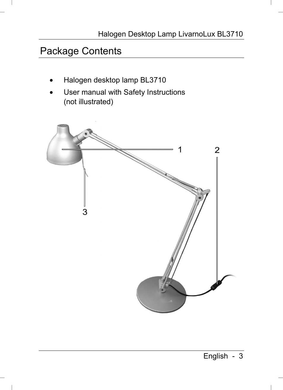 Package contents | Livarno BL3710 User Manual | Page 5 / 16
