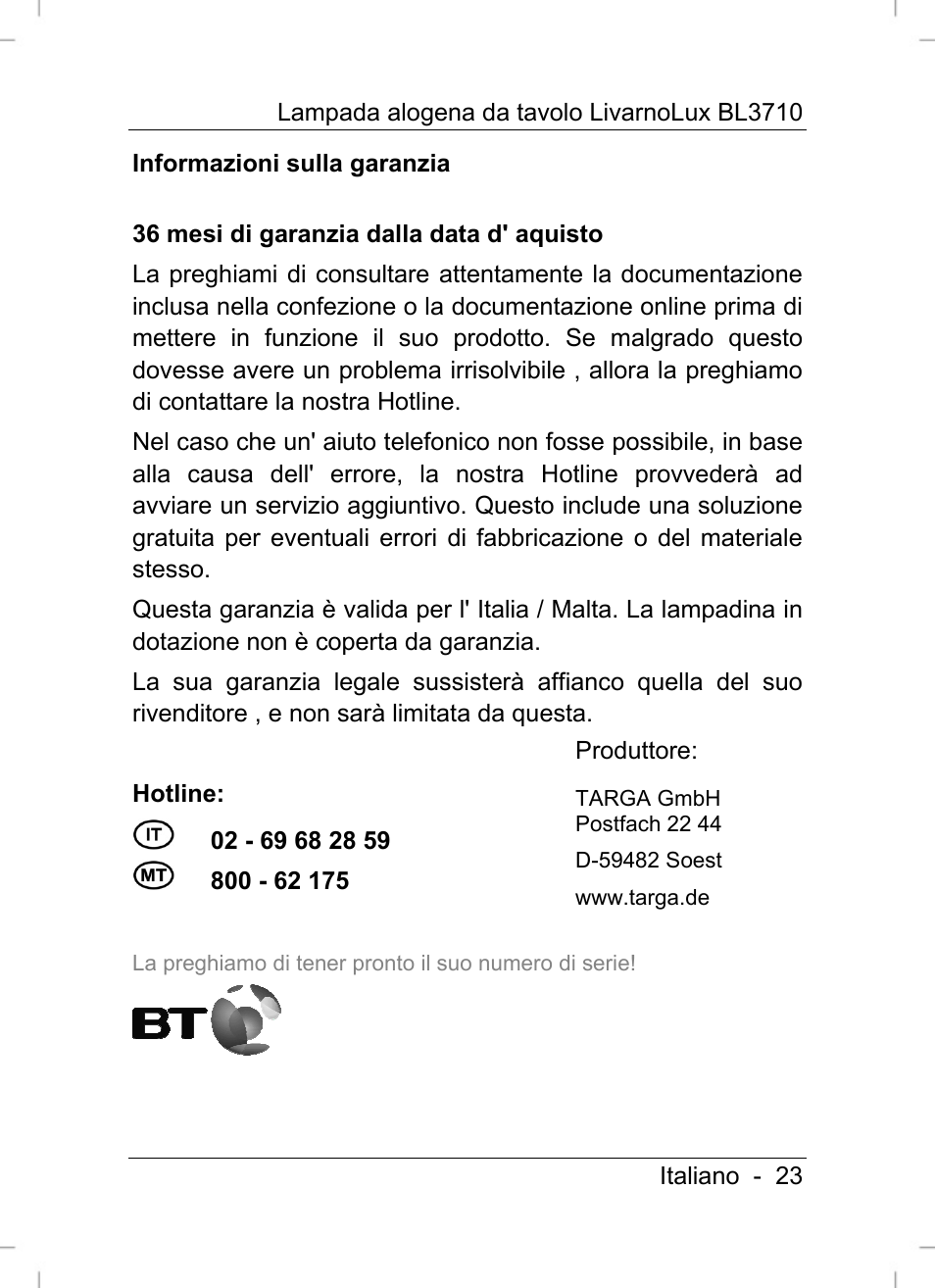 Livarno BL3710 User Manual | Page 25 / 62