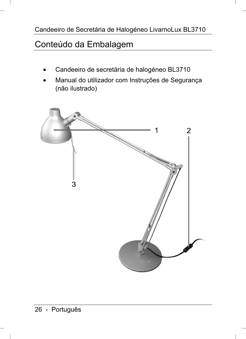 Conteúdo da embalagem | Livarno BL3710 User Manual | Page 28 / 62