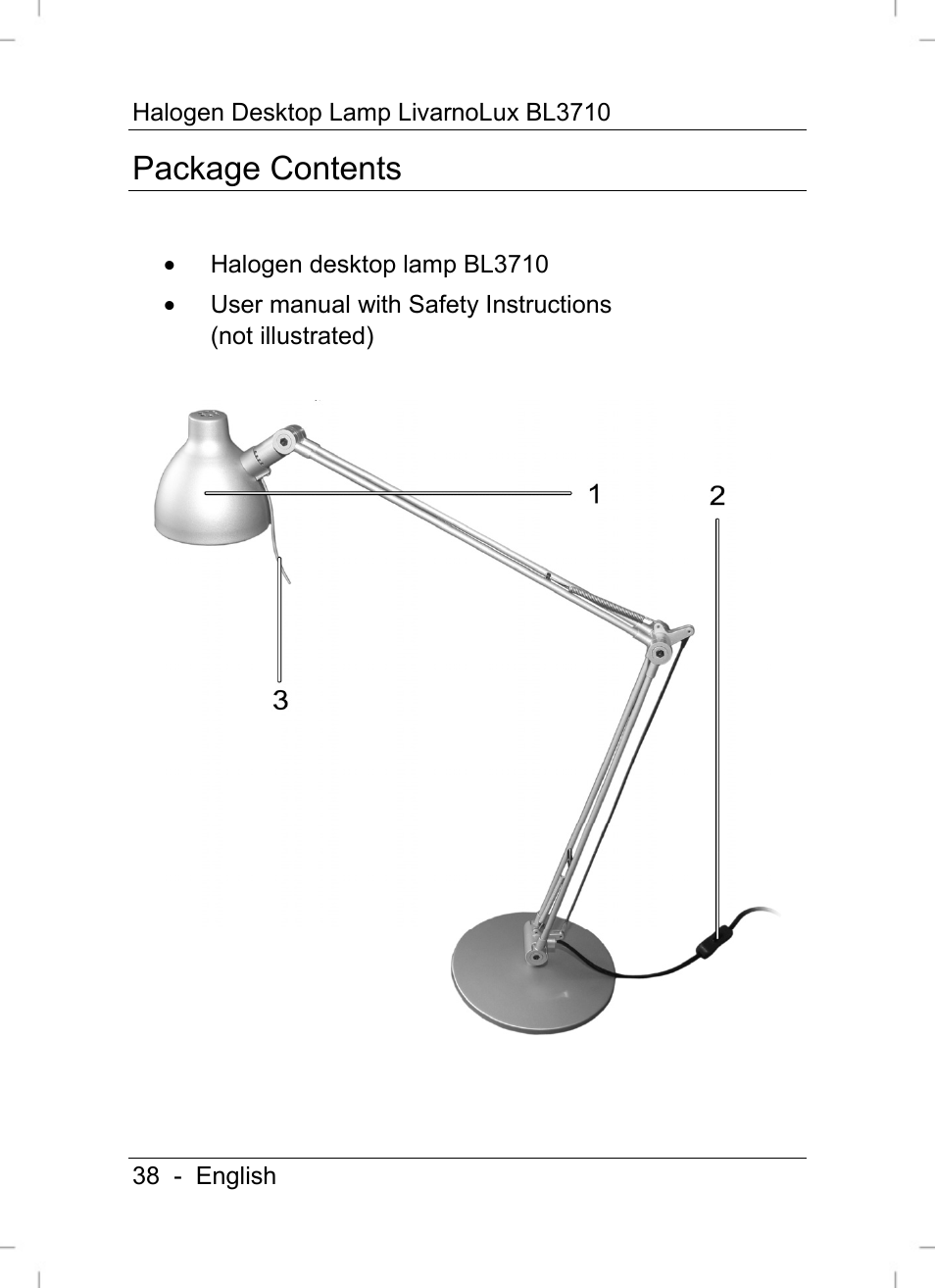 Package contents | Livarno BL3710 User Manual | Page 40 / 62