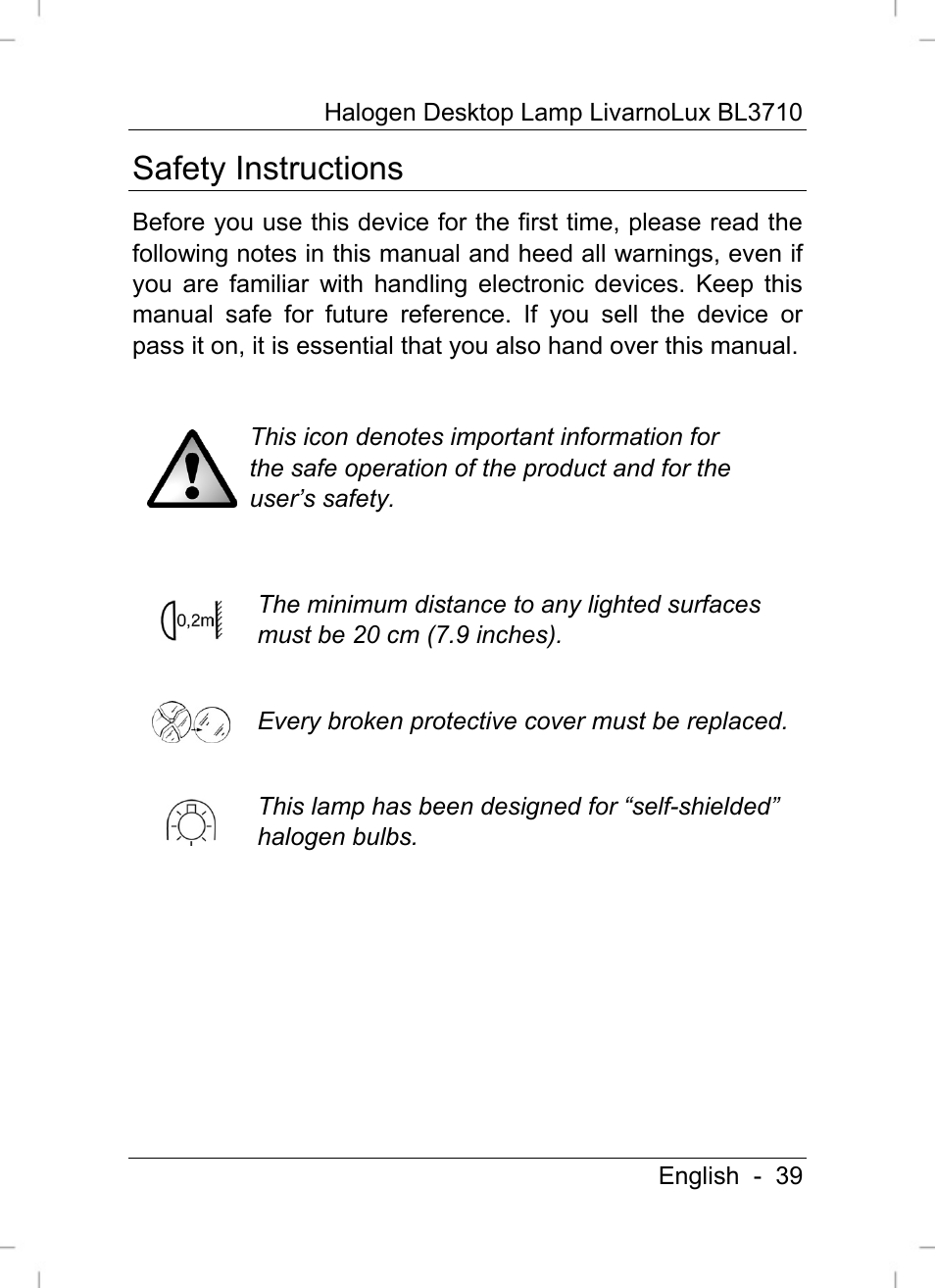 Safety instructions | Livarno BL3710 User Manual | Page 41 / 62