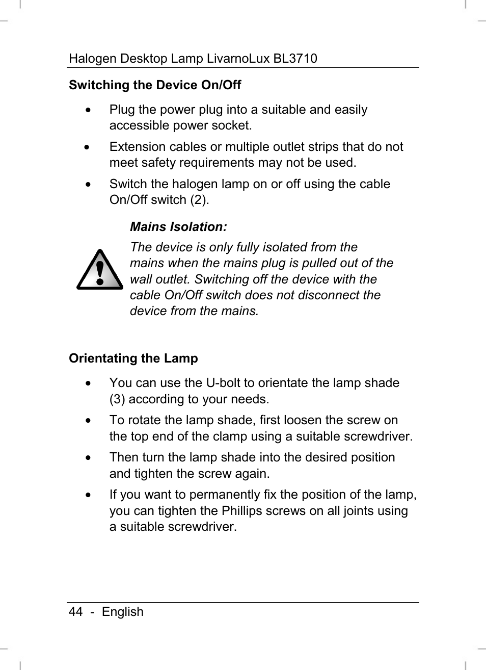 Livarno BL3710 User Manual | Page 46 / 62