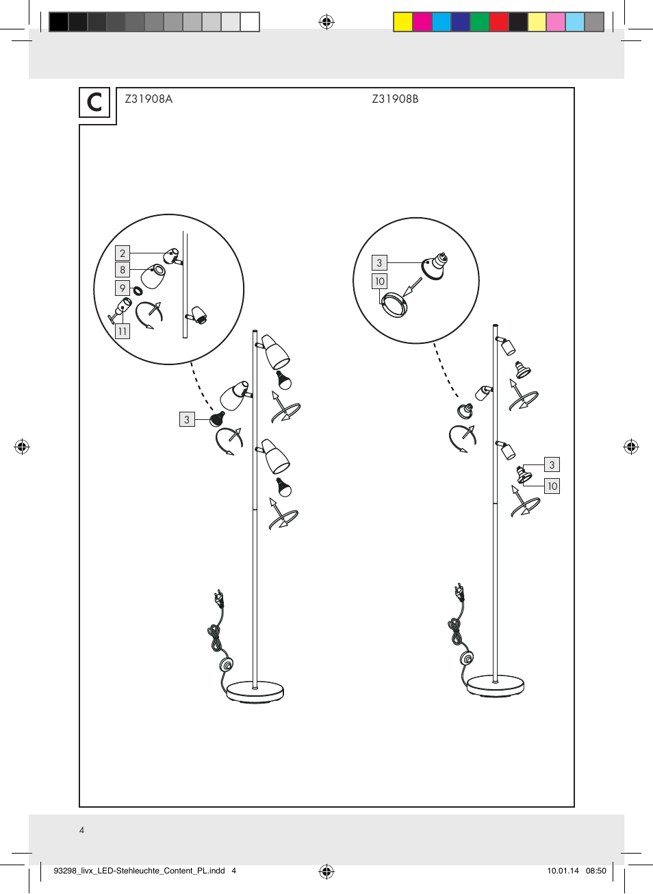 Livarno Z31908A-BS/Z31908B-BS User Manual | Page 4 / 14