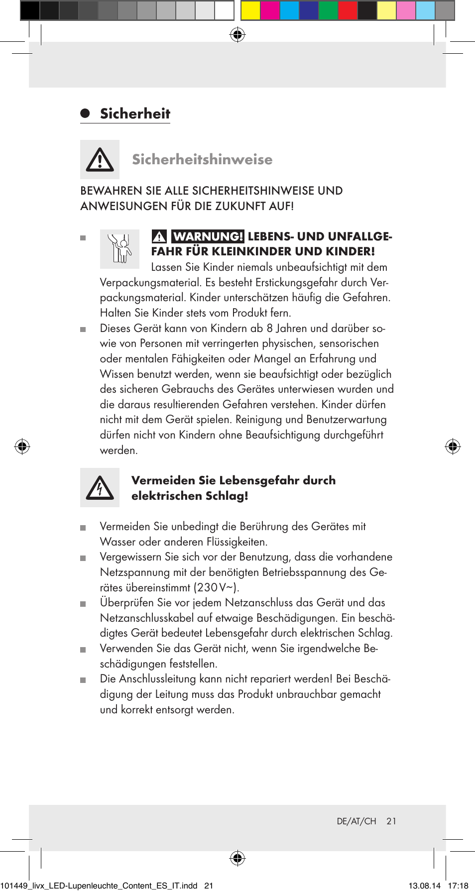 Sicherheit sicherheitshinweise | Livarno 101449-14-01-BS User Manual | Page 21 / 25