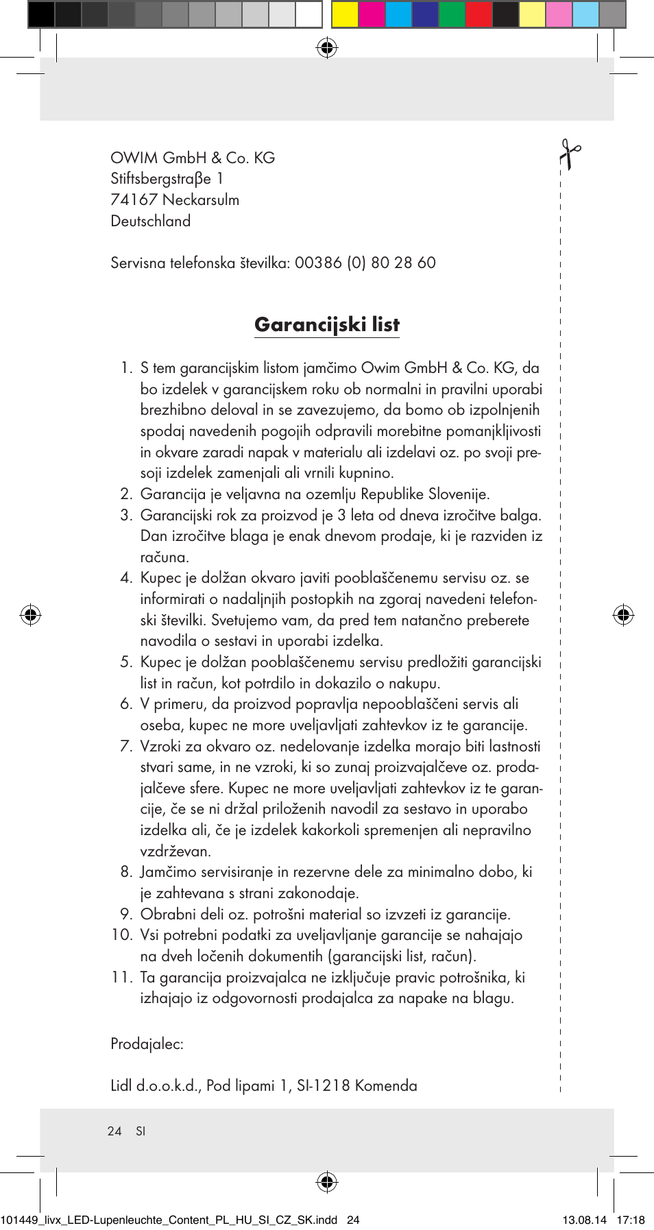 Garancijski list | Livarno 101449-14-01-BS User Manual | Page 24 / 40