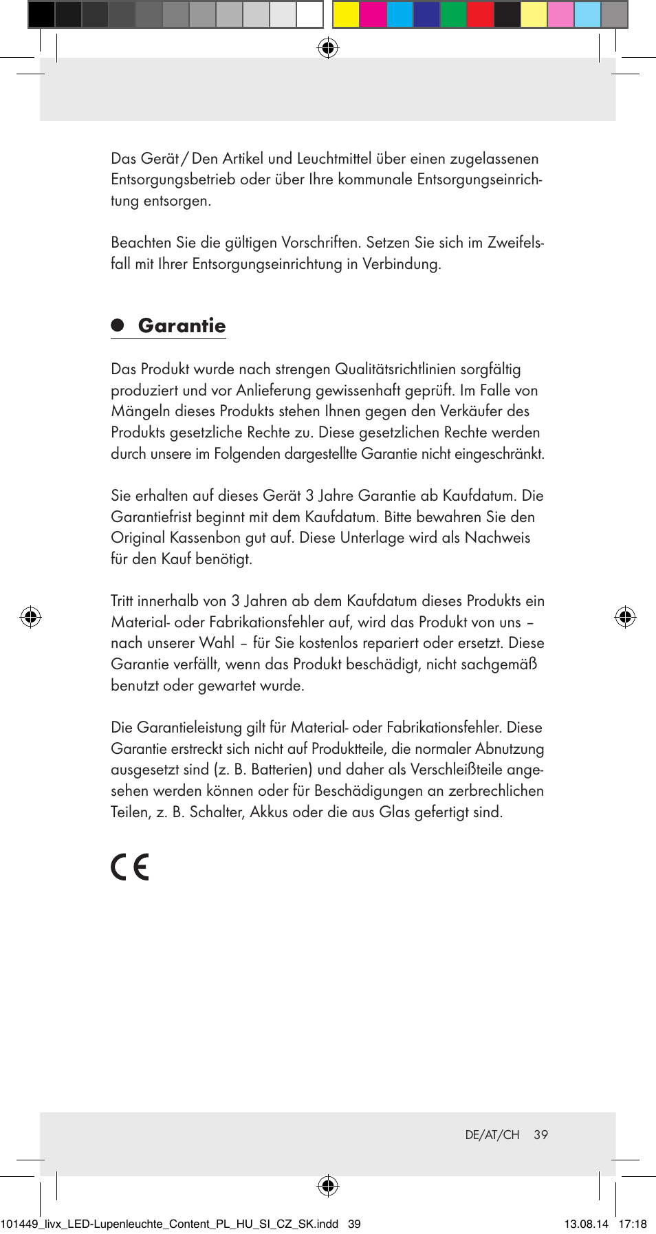 Garantie | Livarno 101449-14-01-BS User Manual | Page 39 / 40
