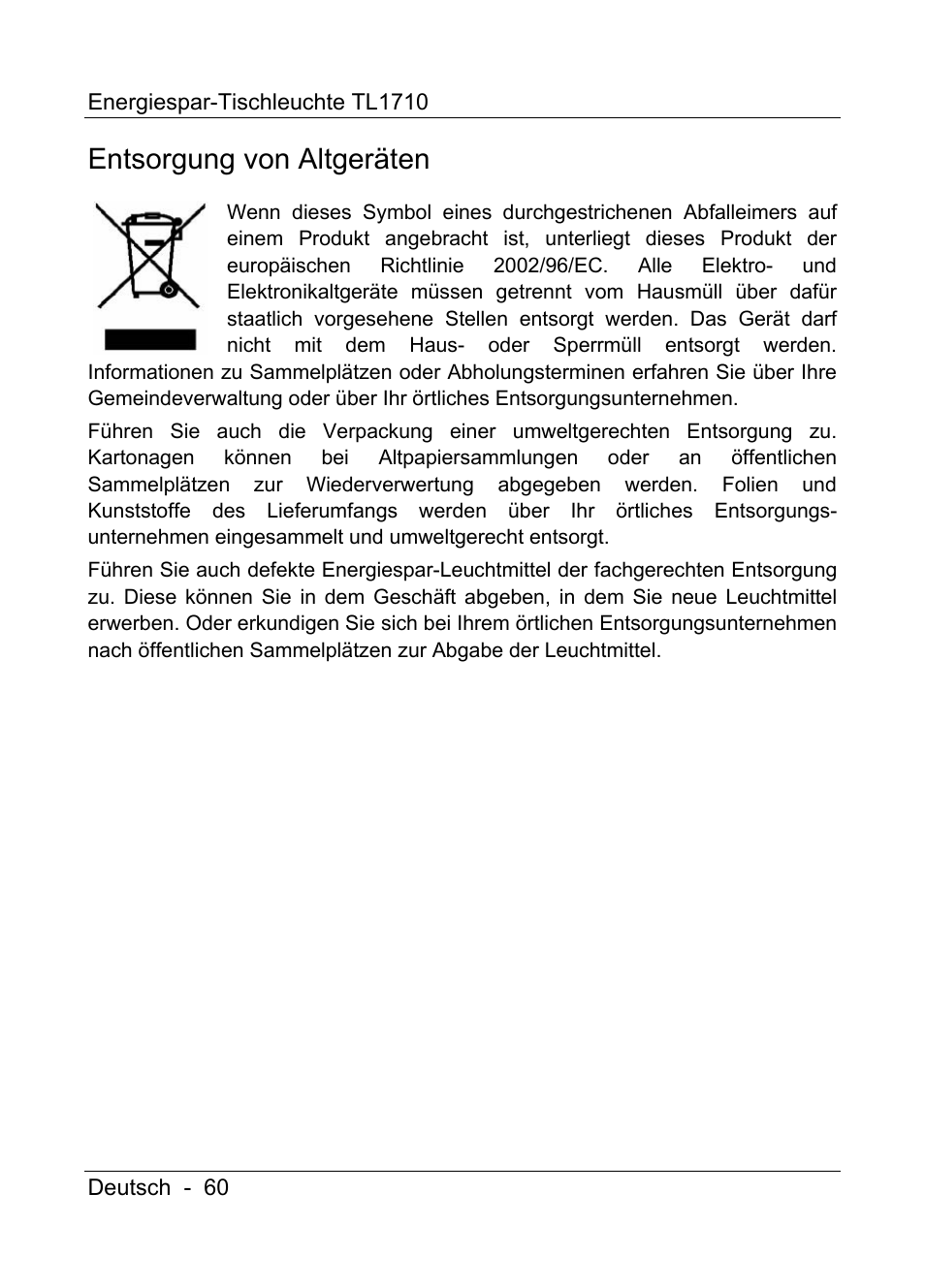 Entsorgung von altgeräten | Livarno TL1710 User Manual | Page 62 / 65