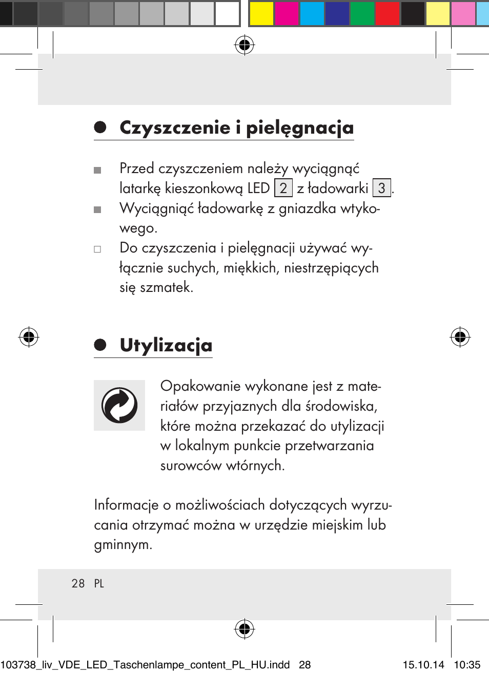 Czyszczenie i pielęgnacja, Utylizacja | Livarno 103738-14-01-BS User Manual | Page 28 / 59