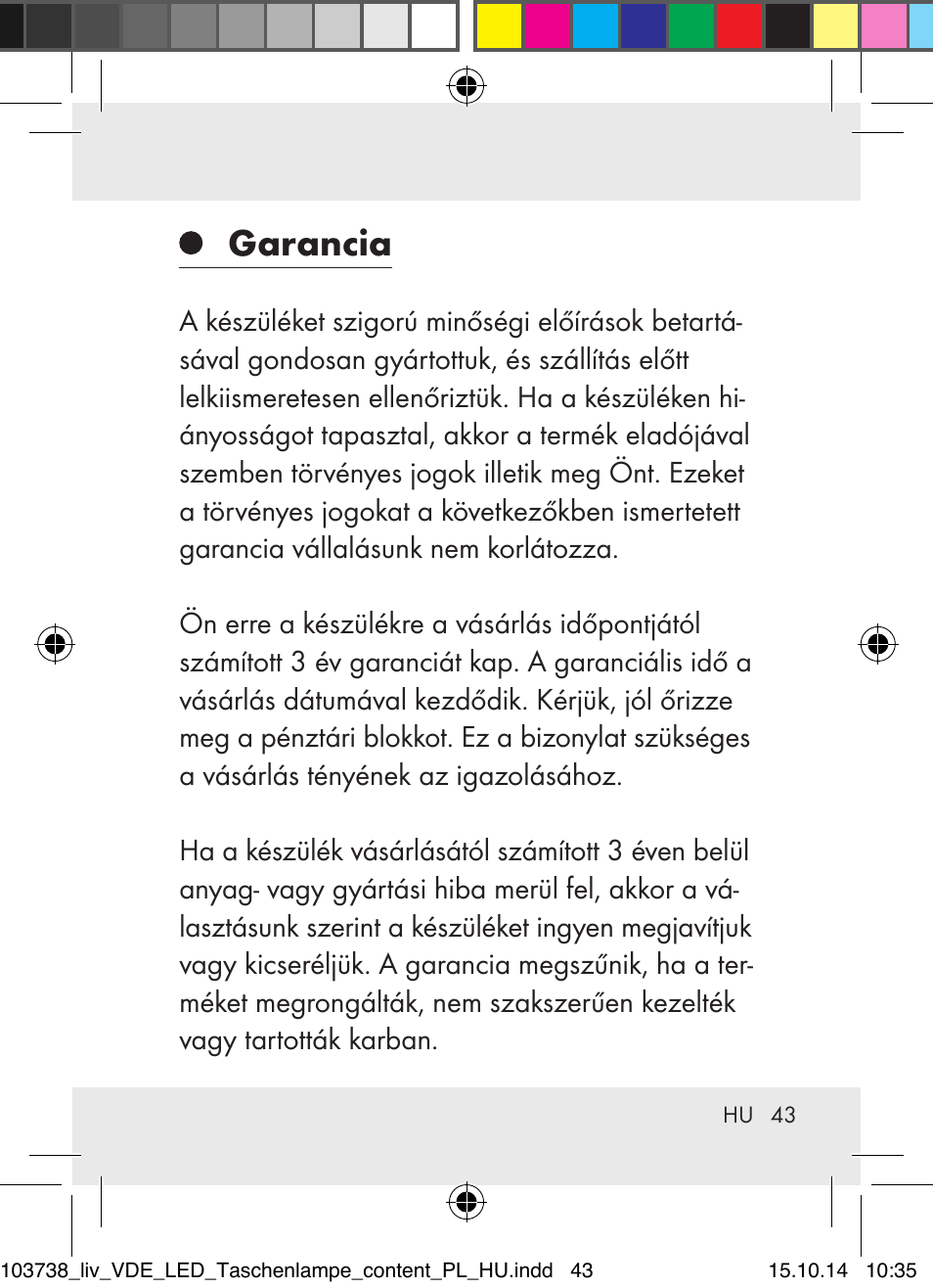 Garancia | Livarno 103738-14-01-BS User Manual | Page 43 / 59