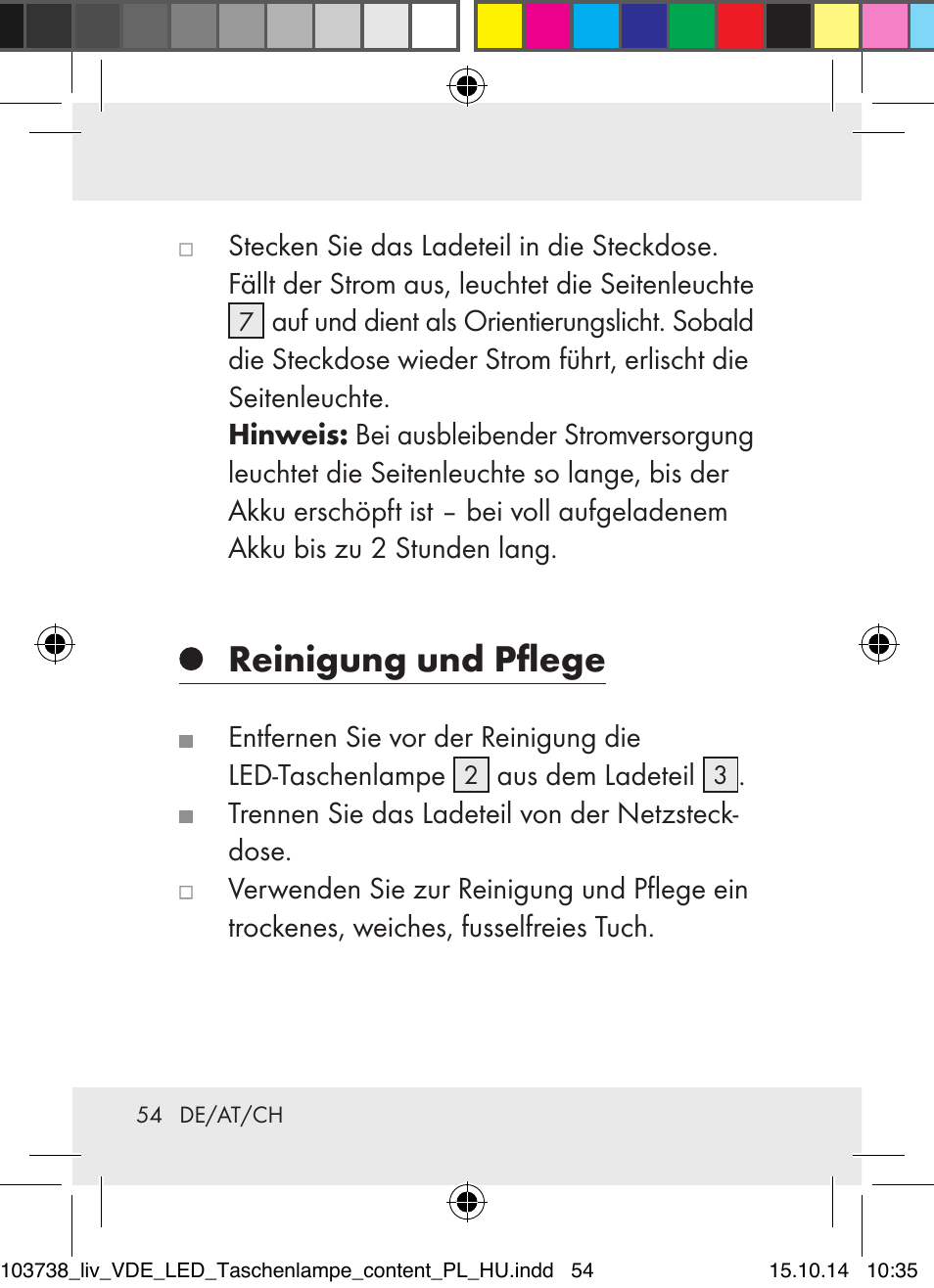 Reinigung und pflege | Livarno 103738-14-01-BS User Manual | Page 54 / 59