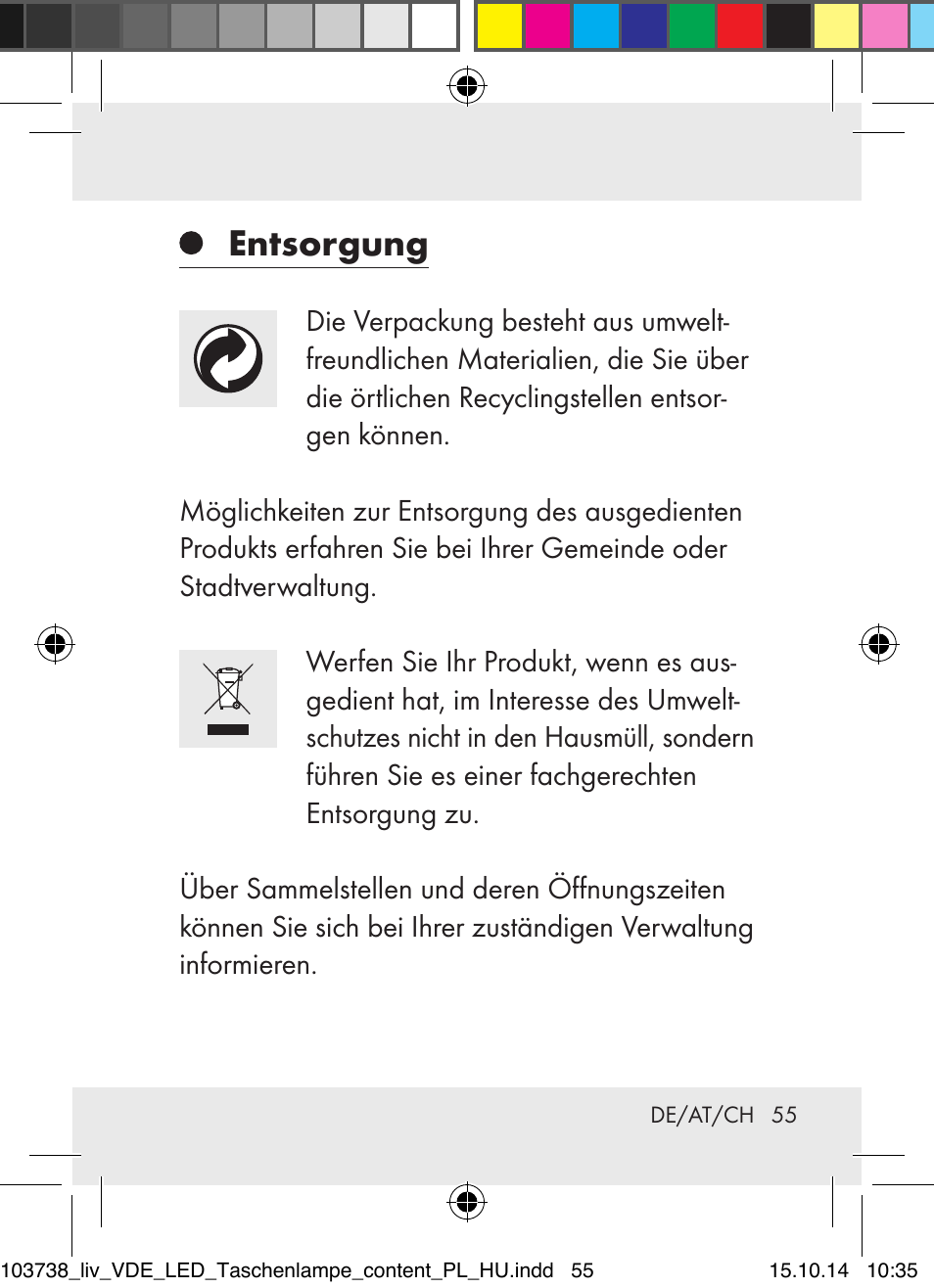 Entsorgung | Livarno 103738-14-01-BS User Manual | Page 55 / 59