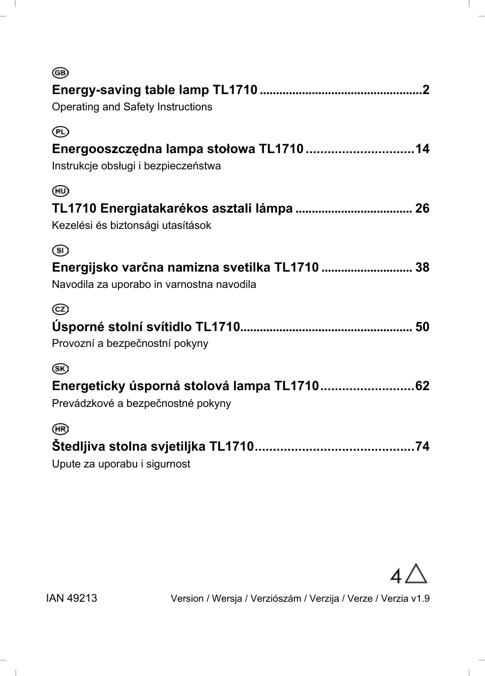 Energy-saving table lamp tl1710, Energooszczędna lampa stołowa tl1710, Tl1710 energiatakarékos asztali lámpa | Energijsko varčna namizna svetilka tl1710, Úsporné stolní svítidlo tl1710, Energeticky úsporná stolová lampa tl1710, Štedljiva stolna svjetiljka tl1710 | Livarno TL1710 User Manual | Page 3 / 89