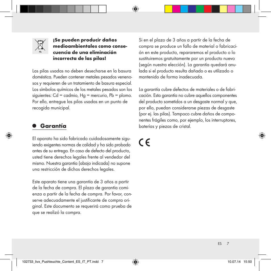Garantía | Livarno 102733-14-01/102733-14-02 User Manual | Page 7 / 24