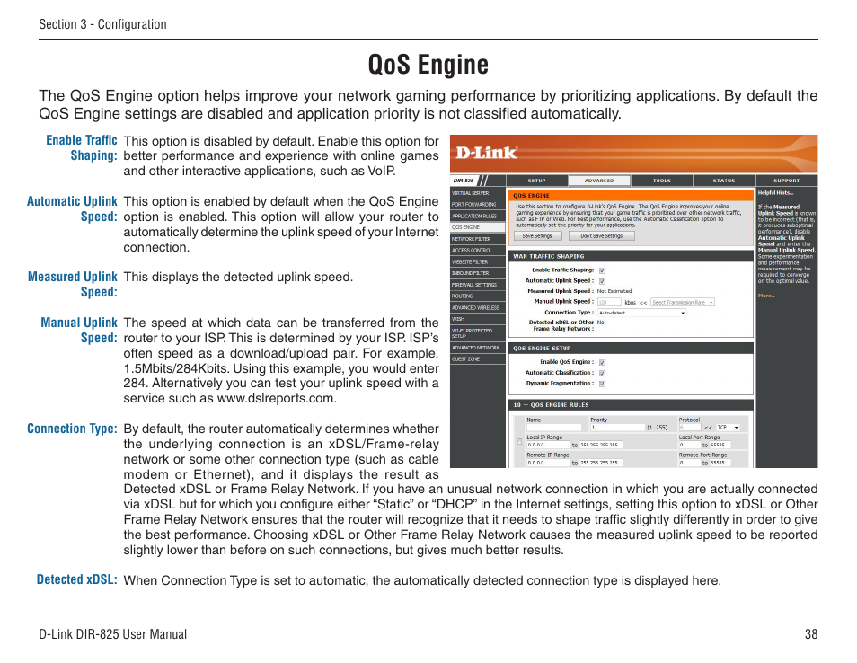 Qos engine | D-Link DIR-825 User Manual | Page 42 / 108