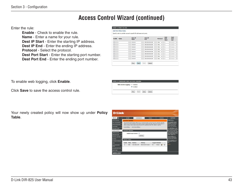 Access control wizard (continued) | D-Link DIR-825 User Manual | Page 47 / 108