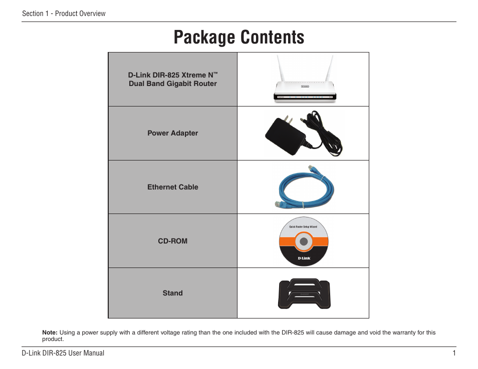 Product overview, Package contents, Product.overview | D-Link DIR-825 User Manual | Page 5 / 108
