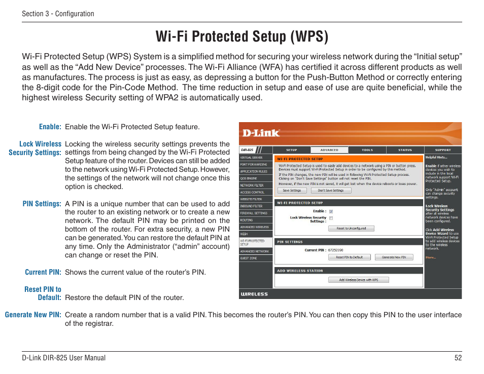 Wi-fi protected access (wps), Wi-fi protected setup (wps) | D-Link DIR-825 User Manual | Page 56 / 108