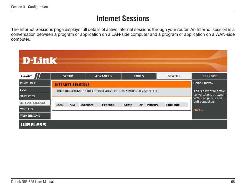 Internet sessions | D-Link DIR-825 User Manual | Page 72 / 108