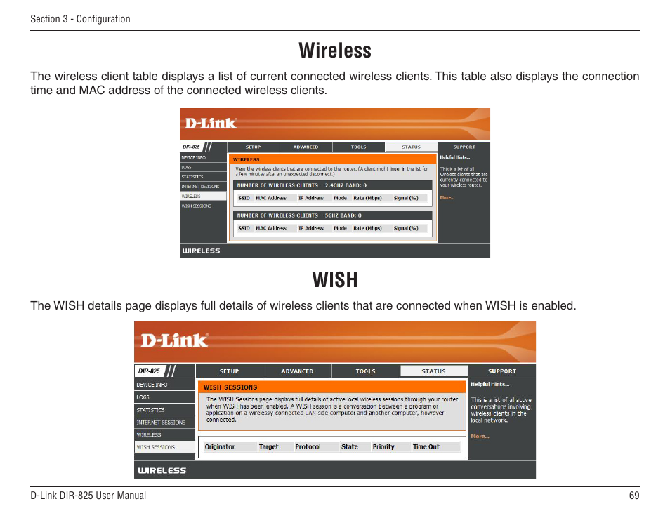 Wireless, Wish, Wireless wish | D-Link DIR-825 User Manual | Page 73 / 108