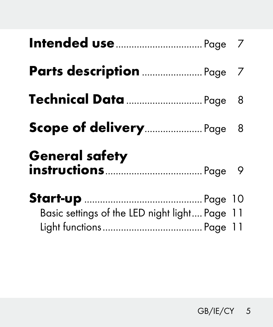 Intended use, Parts description, Technical data | Scope of delivery, General safety instructions, Start-up | Livarno 100933-14-03-BS User Manual | Page 5 / 28