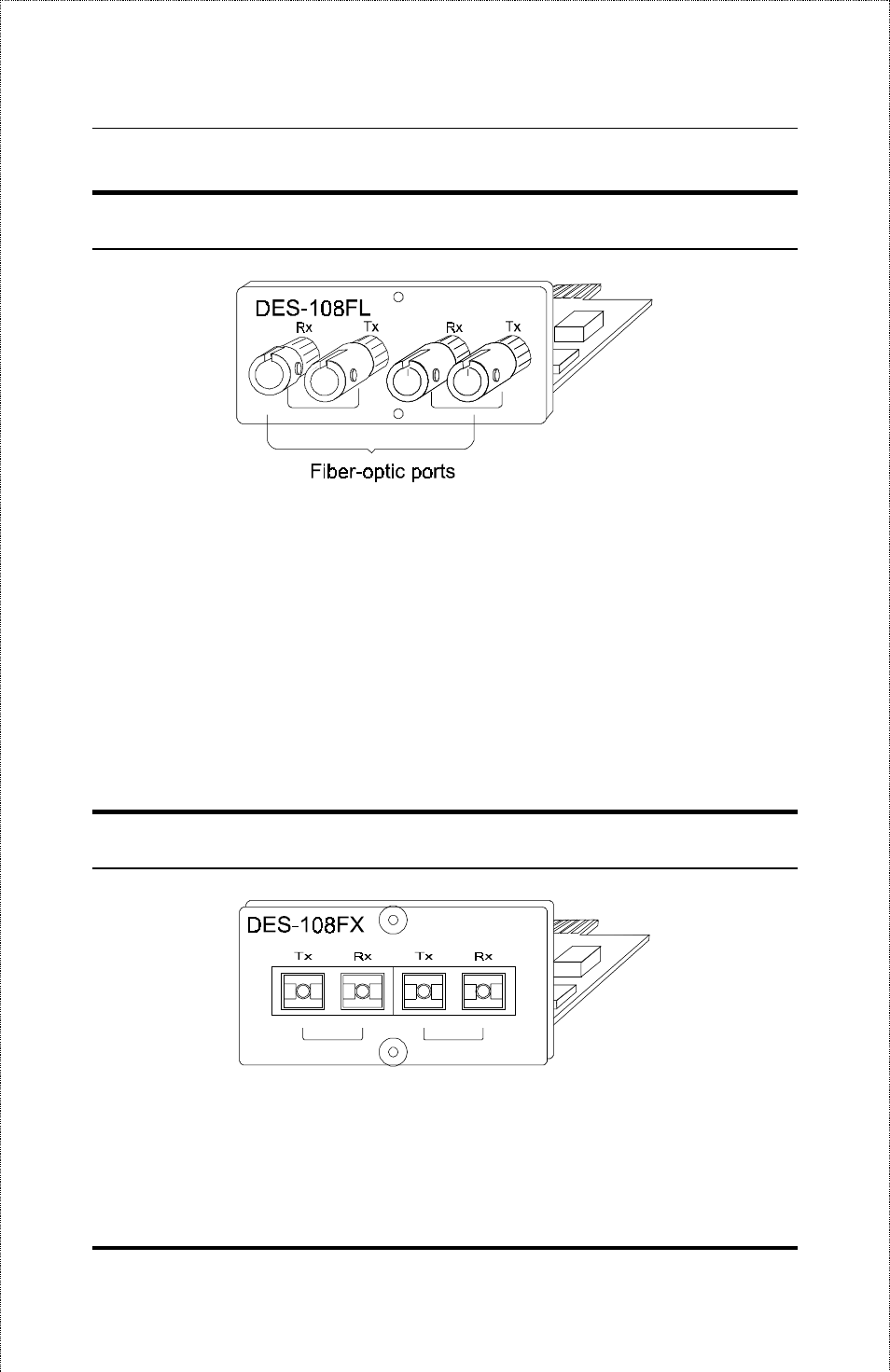 Des-108fl, Des-108fx | D-Link DES-1008M User Manual | Page 43 / 50